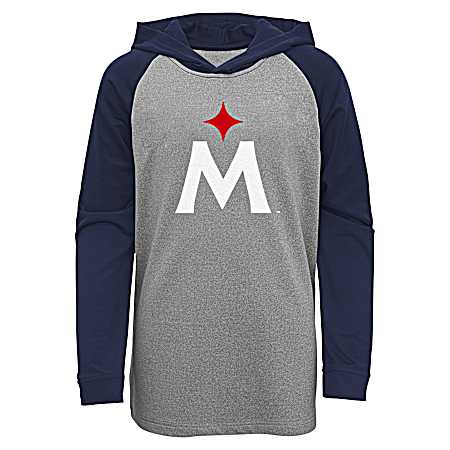 Youth Heather Grey/Navy Minnesota Twins Jersey Hoodie
