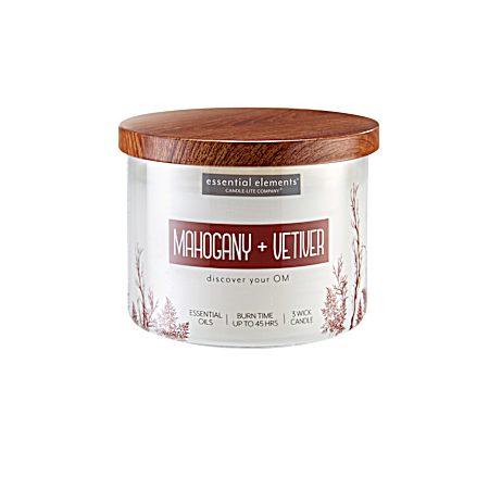 14.75 oz Mahogany & Vetiver 3 Wick Jar Candle