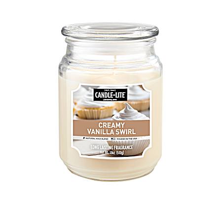 18 Oz Creamy Vanilla Swirl Jar Candle