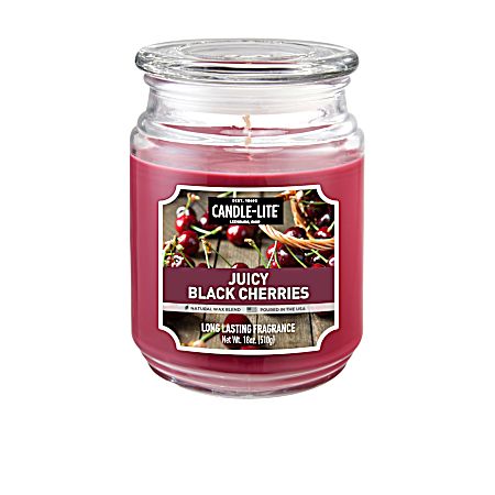 18 Oz Juicy Black Cherries Jar Candle