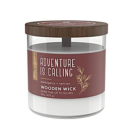 16 oz Adventure is Calling Wooden-Wick Jar Candle