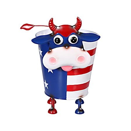 Cow Patriotic Planter