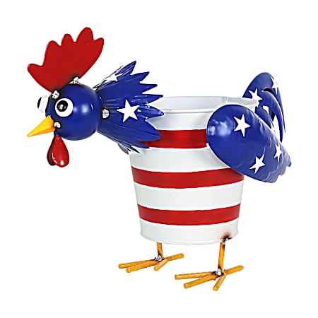 Rooster Patriotic Planter