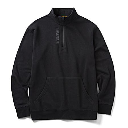 Men's Black Midweight 1/4 Zip Sweatshirt