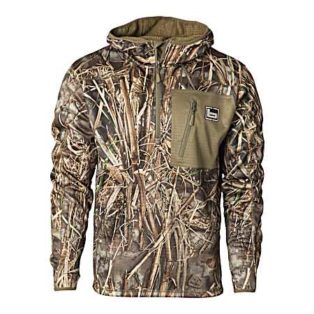 Men's Realtree Max7 Hooded Mid Layer Fleece Pullover