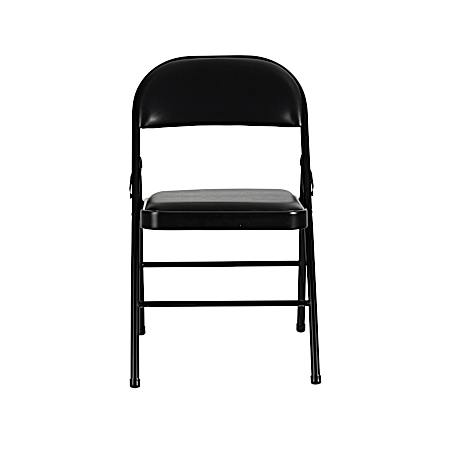 Vinyl Pad Folding Chair - Black