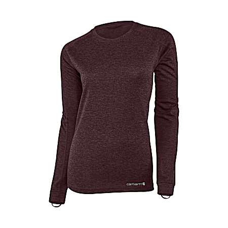 Women's Force Blackberry Heather Midweight Base Layer Crewneck