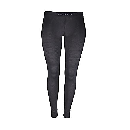 Women's Force Black Midweight Waffle Base Layer Pant