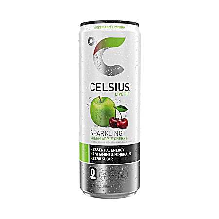 12 oz Sparkling Green Apple Cherry Energy Drink