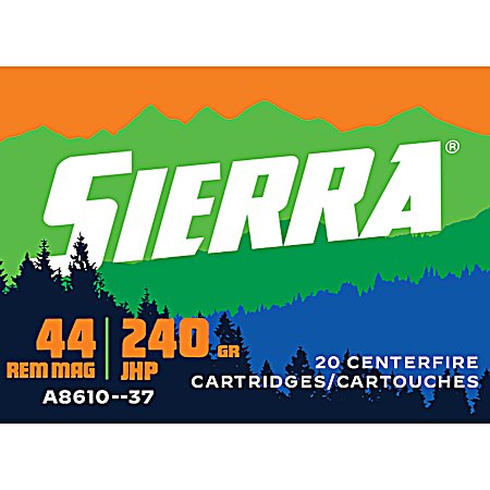 44 Rem Mag 240 Gr. JHP SportsMaster Cartridges - 20 Rounds