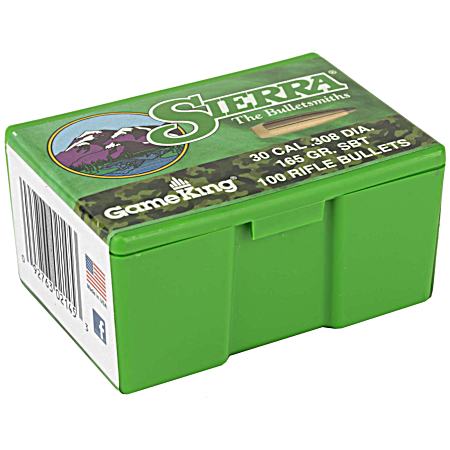 .30 Caliber/7.62MM 165 Gr. SBT GameKing Bullets - 100 Per Box