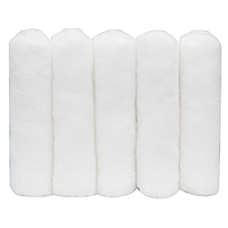 6 in. x 1/2 in. White Woven Mini Rollers - 5 Pk.