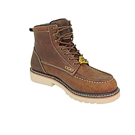 Men's Brown 6 in. Apex Soft Toe Work Boots