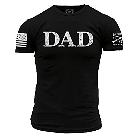 Men's Black Dad Defined Short Sleeve Shirt