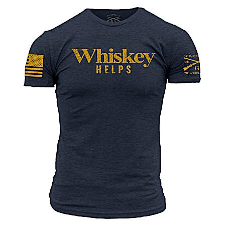 Men's Midnight Navy Whiskey Helps Short Sleeve Shirt