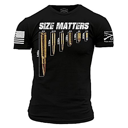 Men's Black Size Matters Short Sleeve Shirt