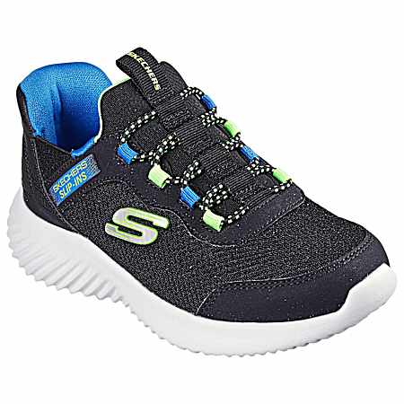 Boys' Black/Blue Bounder Slip-On Shoes