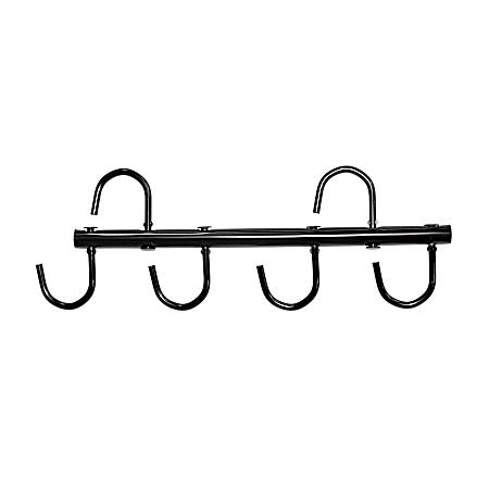 Black Six Swivel Hook Steel Tack Rack