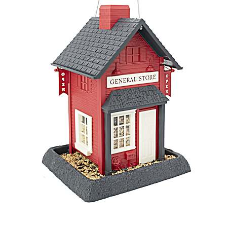 Village Collection Red General Store Birdfeeder