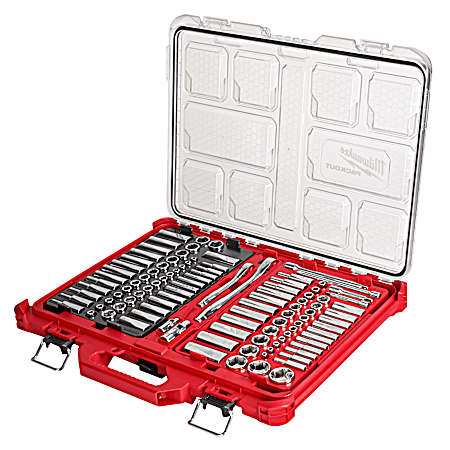 106 pc 1/4 in and 3/8 in Metric & SAE Ratchet and Socket Set with PACKOUT™ Low-Profile Organizer