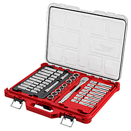 47 pc 1/2 in Drive Ratchet & Socket Set with PACKOUT™ Low-Profile Organizer