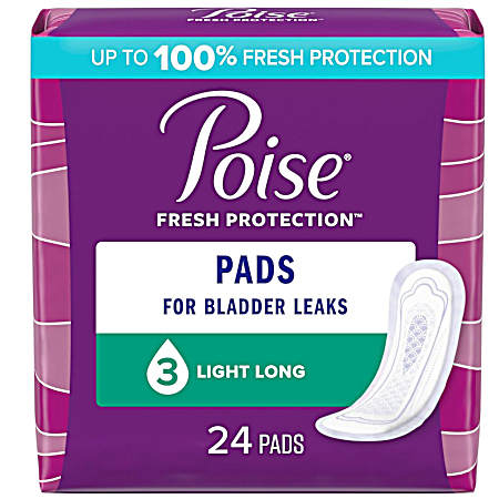 Light Absorbency Incontinence Pads for Bladder Leaks - 24 Ct