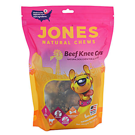 Beef Knee Caps Natural Dog Chews - 6 Pk