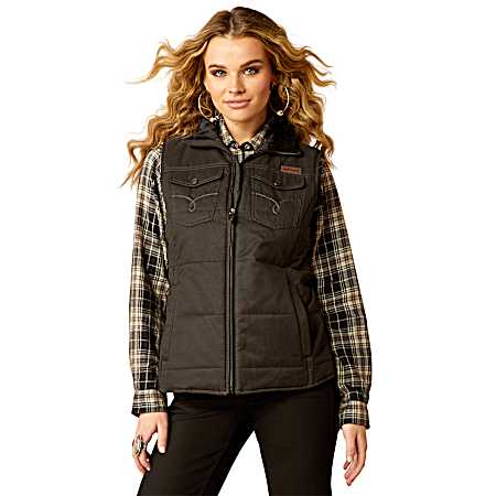 Women's Black Grizzly Quilted Vest