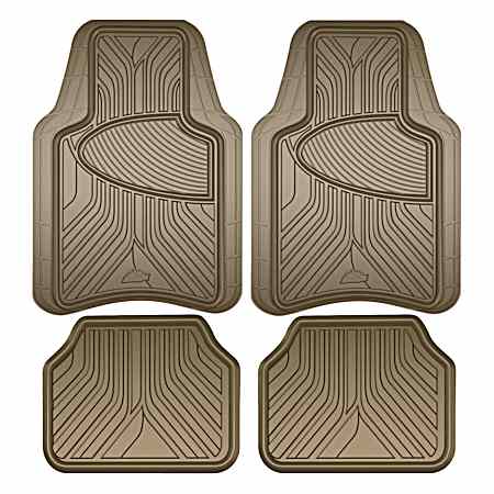 4 pc Armor All Rubber All-Season Trim-to-Fit Floor Mats - Tan