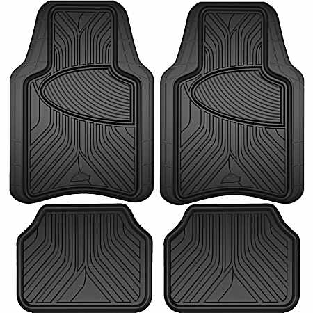 4 pc Armor All Rubber All-Season Trim-to-Fit Floor Mats - Black
