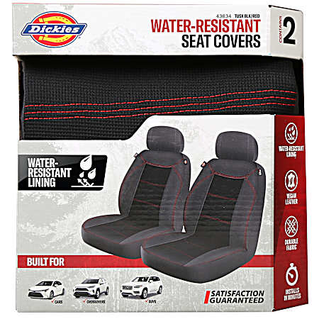 2 pc Durasport Tusk Seat Covers - Black/Red