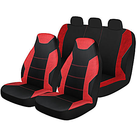 3 pc Sports 1500 Seat Covers - Black/Red
