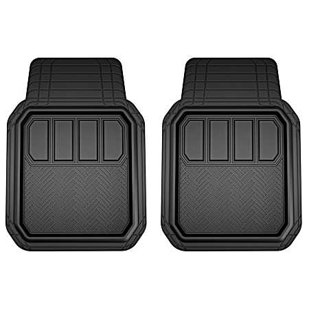 2 pc Armor All Rubber Deep Tray Front Floor Mats - Black