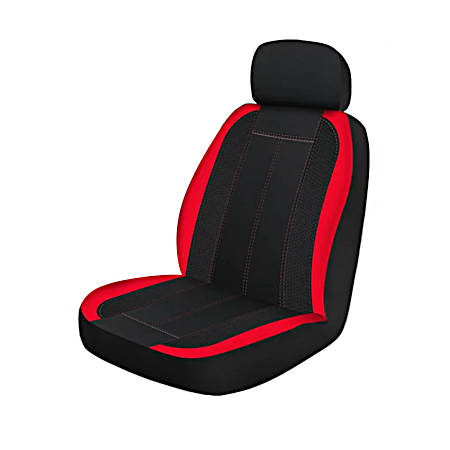 2 pc Sport Front Seat Covers - Black/Red