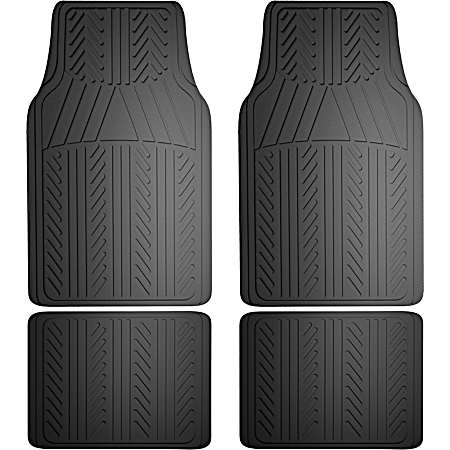 4 pc Armor All Trim-to-Fit Rubber Floor Mats - Black