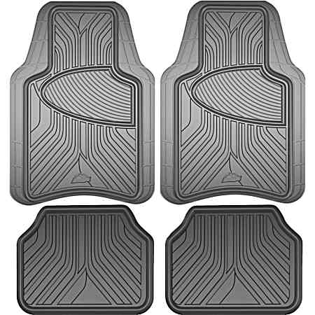 4 pc Armor All Rubber All-Season Trim-to-Fit Floor Mats - Gray