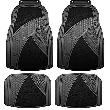 4 pc Armor All Rubber Carpet Floor Mats - Black
