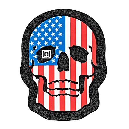 Painted American Flag Skull Patch