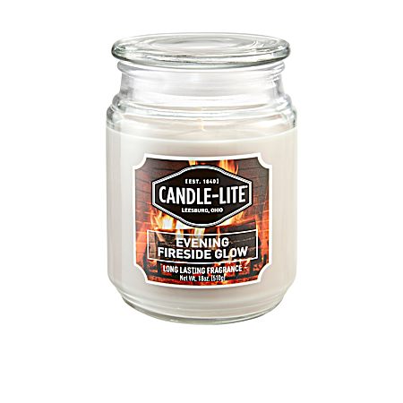 18 Oz Evening Fireside Glow Jar Candle