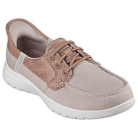 On-The-Go Women's Taupe Palmilla Slip-Ins Boat Shoes