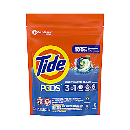 Coldwater Clean Original Scent Laundry Pods - 31 Ct.