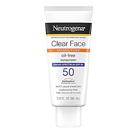 3 oz Clear Face Breakout Free Oil-Free Sunscreen - SPF 50