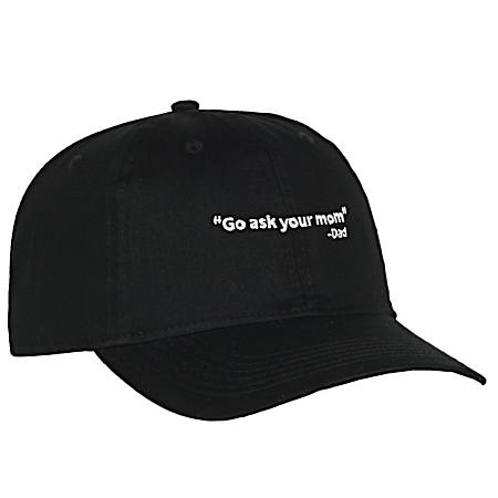 Men's Black Ask Mom Fathers Day Cap