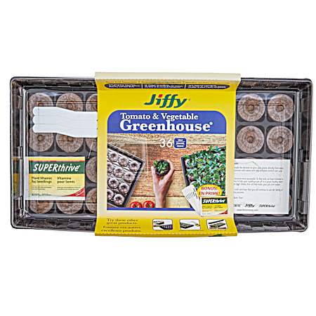 36 pc Professional Greenhouse w/ Bonus SUPERthrive Vitamin Pk & Plant Stick Labels