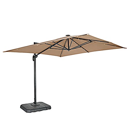 11 ft. Tan Deluxe Square Offset Umbrella w/ Base