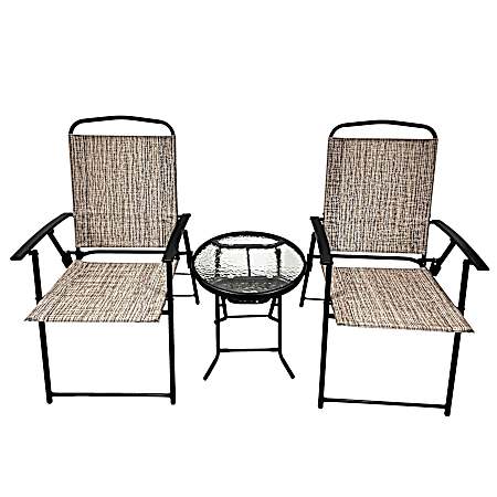 3 pc. Tan Folding Bistro Set