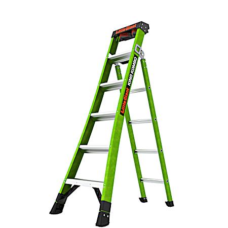 King Kombo Pro 6 ft Fiberglass 3-in-1 Combination Ladder