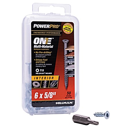ONE Flat Interior Zinc Multi-Material Screws