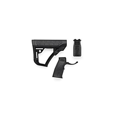 Buttstock Pistol Grip & M-LOK Vertical Foregrip Combo - Black