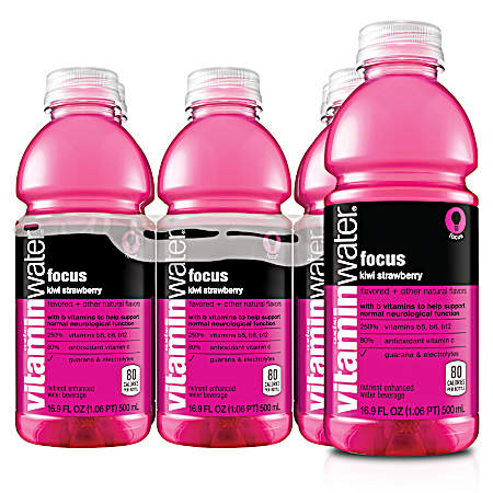 16.9 oz Focus Kiwi Strawberry Flavored Vitamin Water - 6 Pk